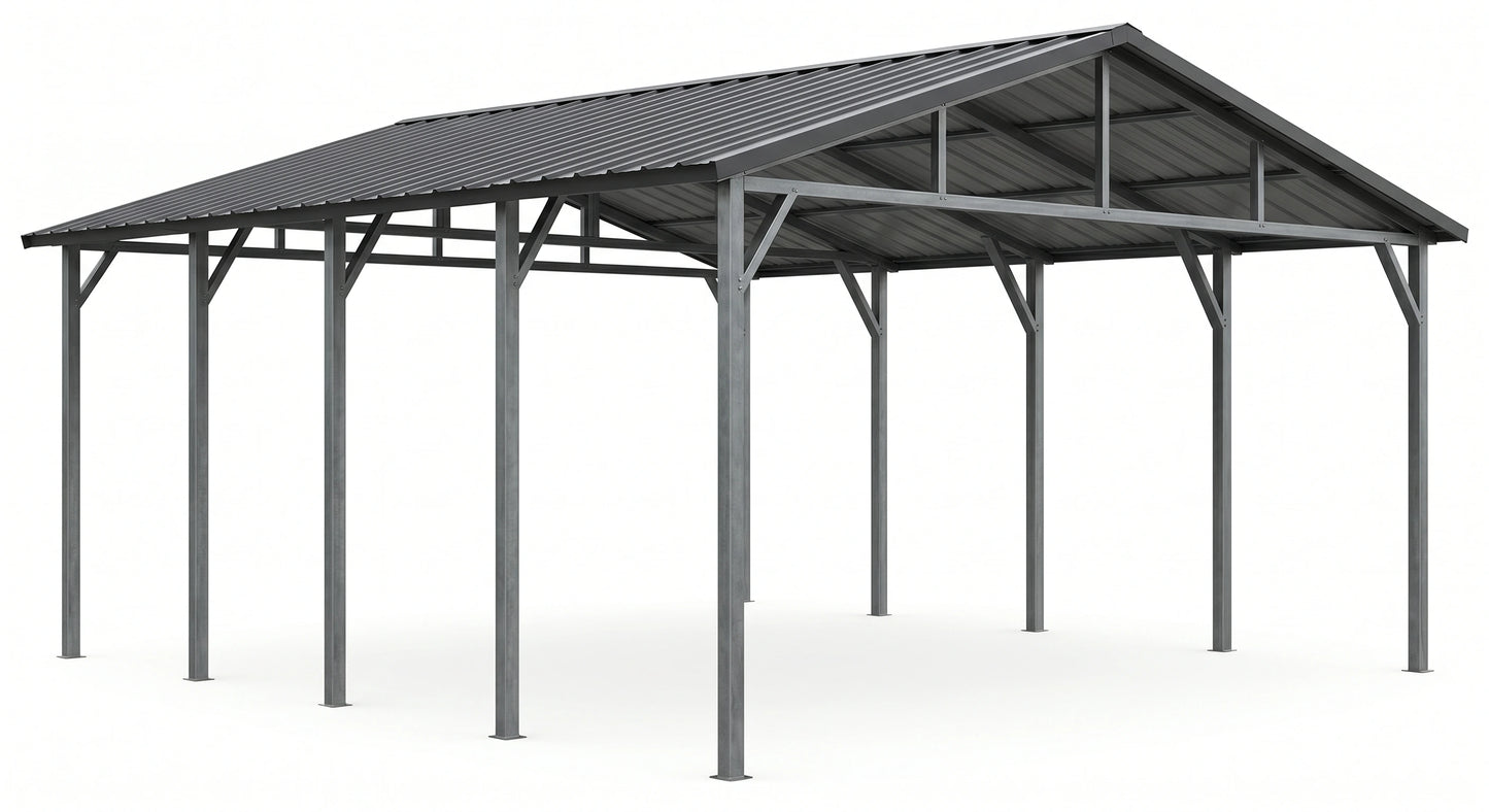 Ironclad Heavy-Duty 12x20 ft All-Weather Steel Carport