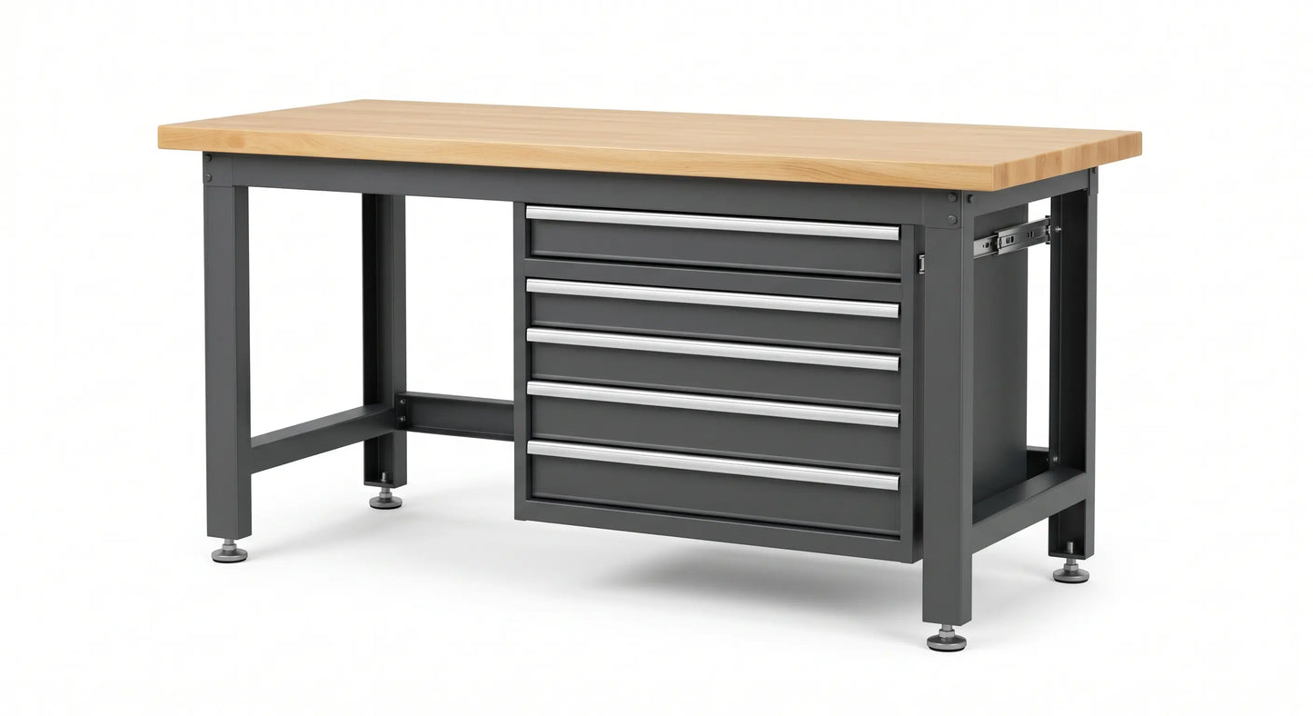 Prime Series Industrial Steel Workbench with Storage Drawers